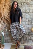 Daughter Of Ibiza Indira Shirring Cuff Pant Black & Earth 